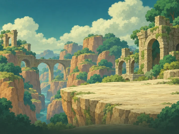 Onix in a painted cartoon rock environment
